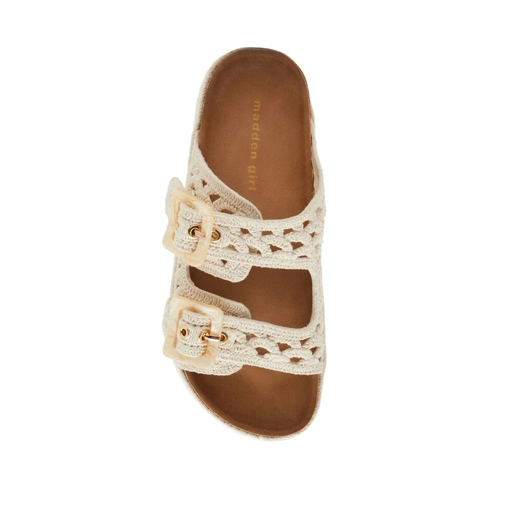 Madden Girl Bali-C Crochet Platform Sandal Sz 8 Ivory Bohemian Festival